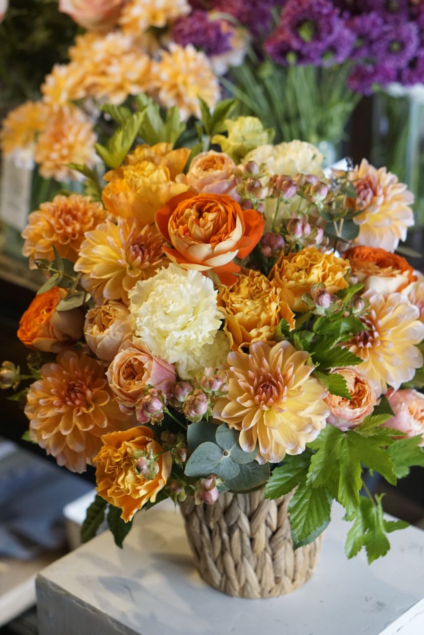 autumn basket, warm tones
